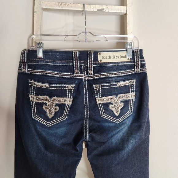Rock Revival Jeans womens size 27 Easy Skinny Chile embellished - Picture 6 of 8